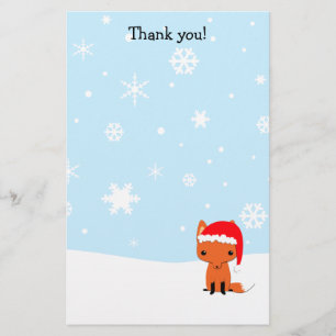 Thank you letters Christmas fox stationary Stationery
