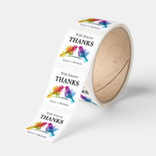 🌈Thank you LGBTQ+ Rainbow Lovebirds Square Sticker