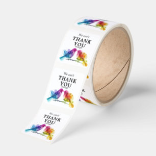🌈Thank you LGBTQ+ Rainbow Lovebirds Square Sticker