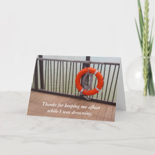 Thank You, Life Buoy, Gratitude Letterpress Thank You Card