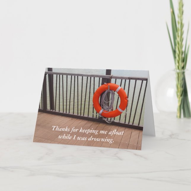 Thank You, Life Buoy, Gratitude Thank You Card (Front)
