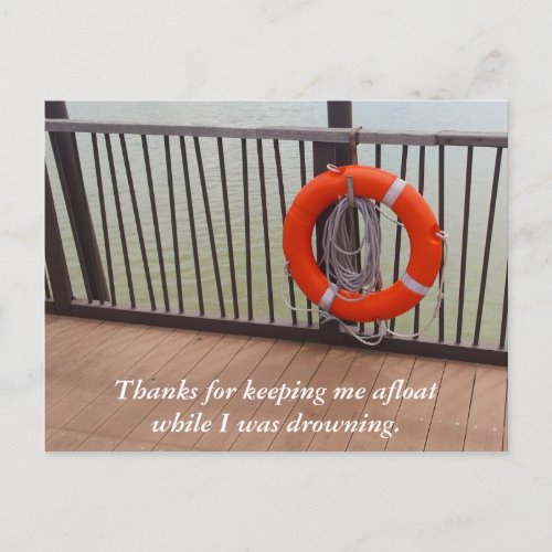 Thank You Life Buoy Latitude Postcard