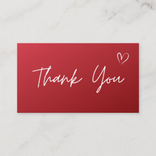 Thank You Light Elegant Red Ombre Social Media   Business Card