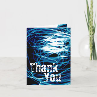 Thank You Light-Paint Blue Photo Card