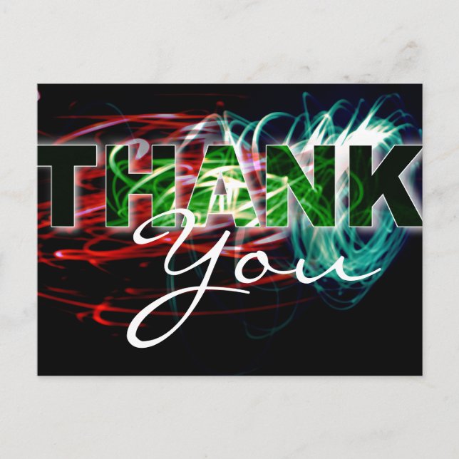 Thank You Light-Paint Photo Postcard (Front)