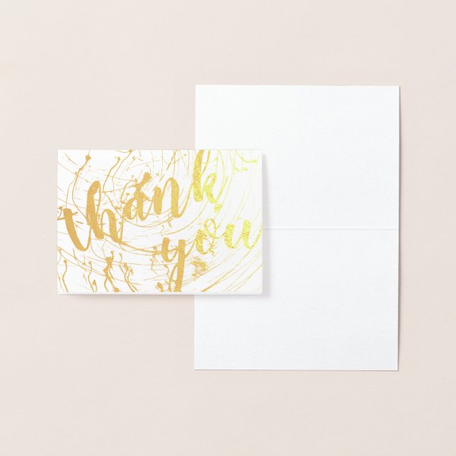 thank you light party gold foil script foil card (Display)