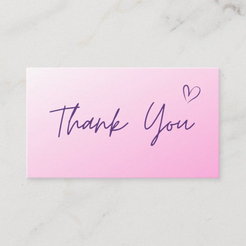 Thank You Light Pink Ombre Modern Social Media Business Card