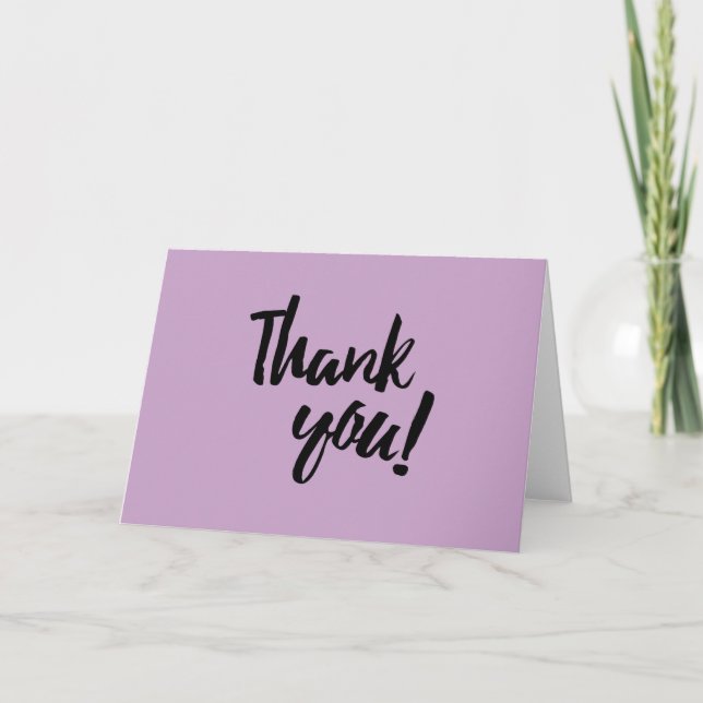 Thank You Lilac Purple Pastel Black Brush Script (Front)