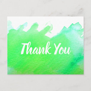 Thank You lime green watercolor art quote Postcard