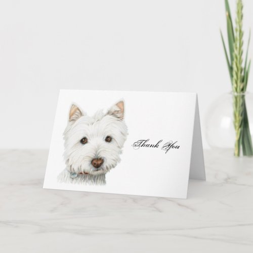 Thank you listen to Westie dog greeting card