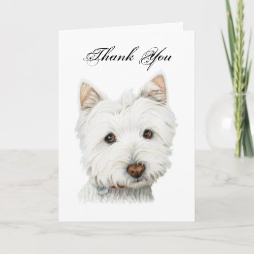 Thank you listen to Westie dog greeting card