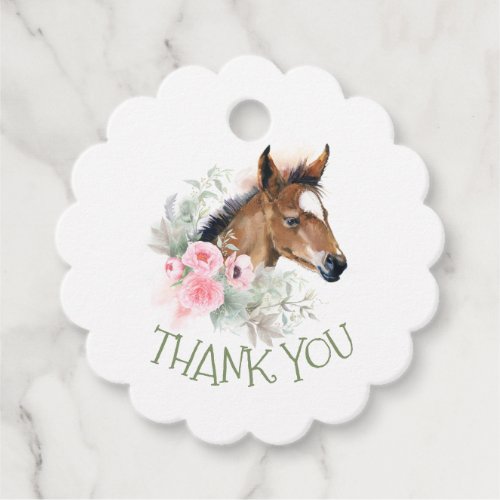 Thank You Little Horse Birthday Party Favor Tags