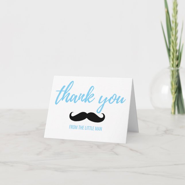 THANK YOU Little Man Baby Shower Blue | PHOTO (Front)