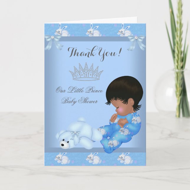Thank You Little Prince Baby Shower Boy Blue AM (Front)
