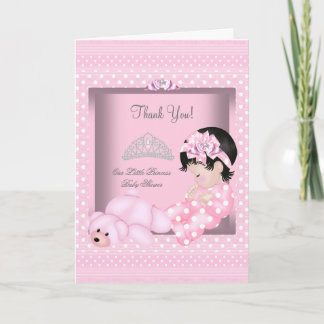 Thank You Little Princess Baby Shower Girl Pink Card