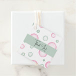 Thank You | Lively Fun Pink and Green Bubbles Favor Tags