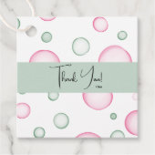 Thank You | Lively Fun Pink and Green Bubbles Favor Tags (Front)
