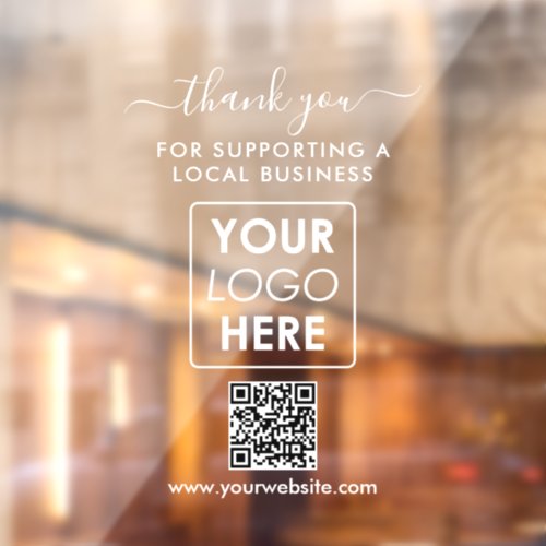 Thank You Local Business Logo Branding Welcome  Window Cling