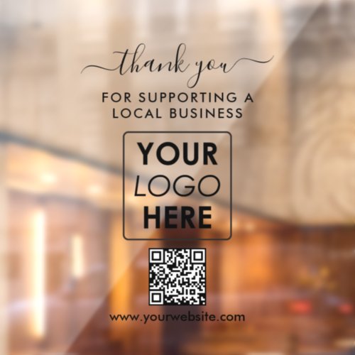 Thank You Local Business Logo Branding Welcome  Window Cling