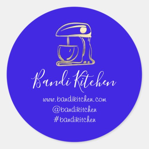 Thank You Logo Kitchen Cooking Bakery Gold Royal  Classic Round Sticker