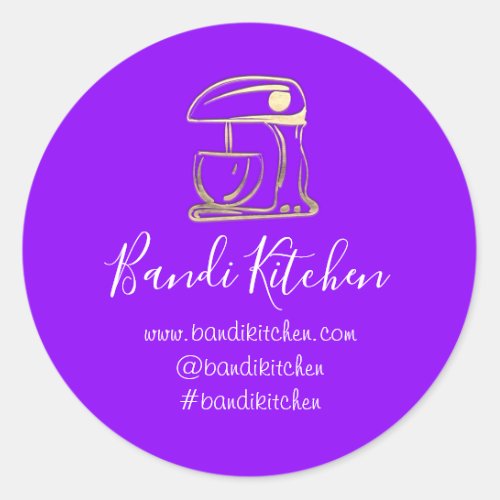 Thank You Logo Kitchen Cooking Bakery Shop Gold Classic Round Sticker