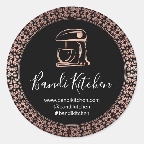 Thank You Logo Kitchen Cooking Chef Bakery Black Classic Round Sticker