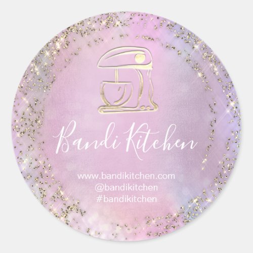 Thank You Logo Kitchen Cooking Chef Bakery  Cakes Classic Round Sticker