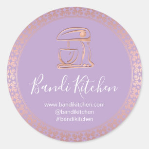 Thank You Logo Kitchen Cooking Chef Bakery Rose Classic Round Sticker