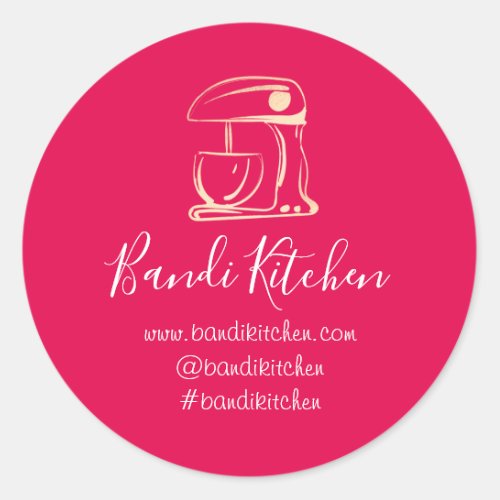 Thank You Logo Kitchen Cooking Mixer Gold Candy Classic Round Sticker