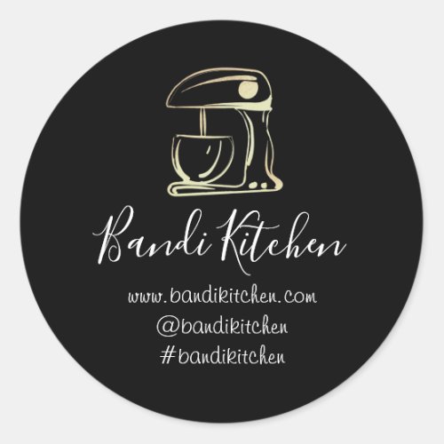 Thank You Logo Kitchen Cooking Mixer Gold Sweets Classic Round Sticker