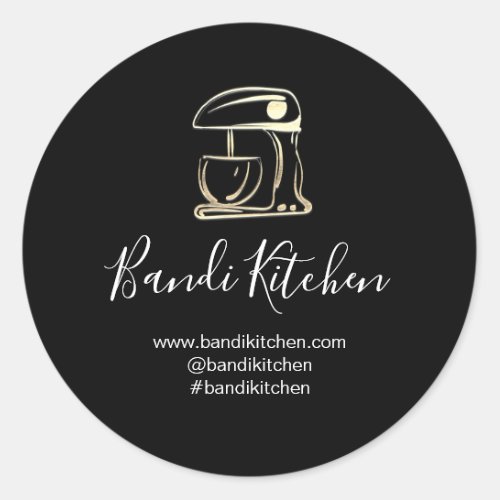 Thank You Logo Kitchen Cooking Robot Chef Bakery  Classic Round Sticker