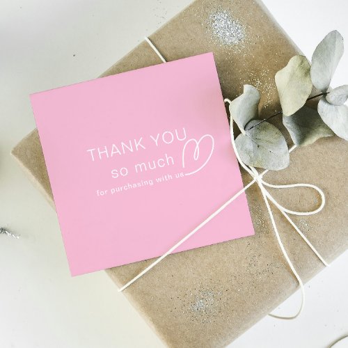 Thank you Logo Loyalty Modern Pink Store QR Code Discount Card