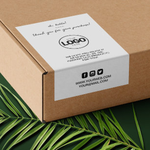 Thank You Logo Packaging Trendy Shipping Sticker