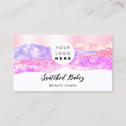 Thank You Logo QR Code Online Shop White Pink Business Card