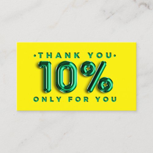 Thank You Logo QRCODE 10OFF Discount Code Greener Business Card