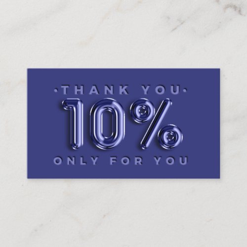 Thank You Logo QRCODE 10OFF Discount Code Navy Business Card
