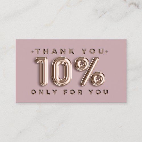 Thank You Logo QRCODE 10OFF Discount Code Rose Business Card