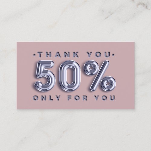 Thank You Logo QRCODE 50OFF Discount Code Business Card