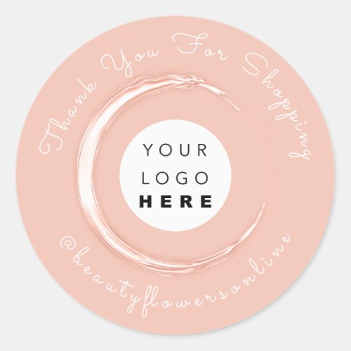 Thank You Logo Rose IG Name Boutique Online Shop Classic Round Sticker