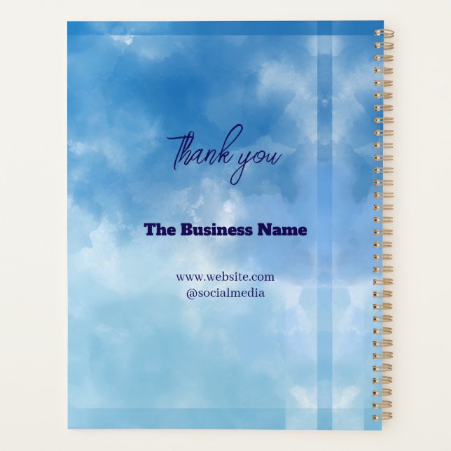 Thank you & Logo & Text personalize Planner (Back)