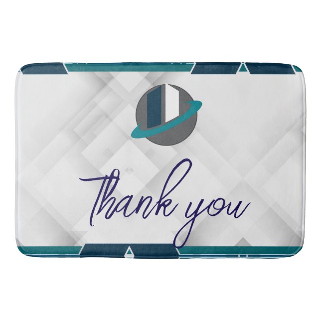 Thank you & Logo white Bath Mat (Front)