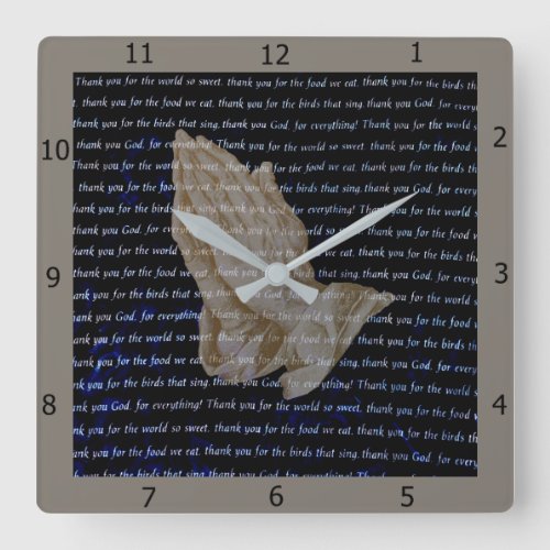 THANK YOU LORD SQUARE WALL CLOCK