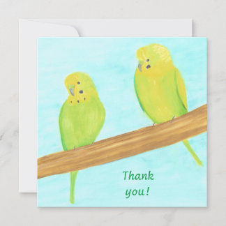 Thank you, Love Birds Parakeets cards