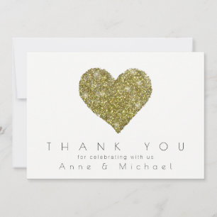 Thank you, love heart & couple initials, elegant invitation
