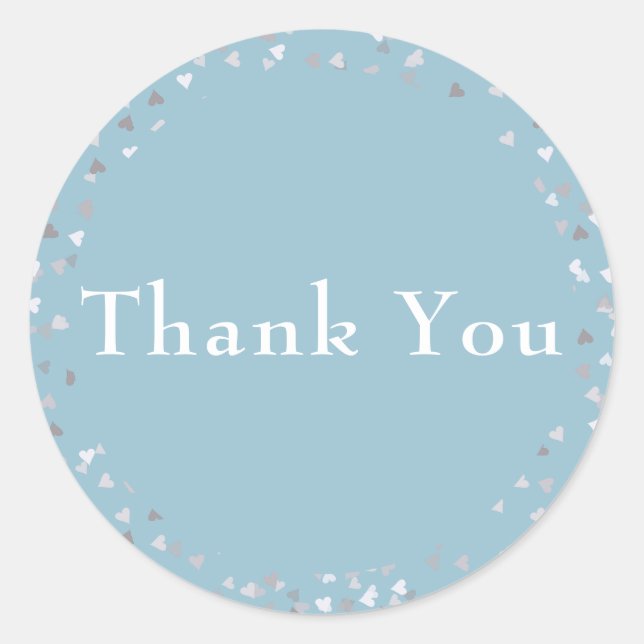 Thank You Love Hearts Confetti Classic Round Sticker (Front)