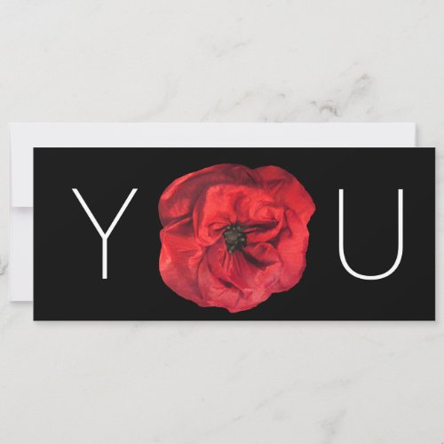 THANK YOU LOVE LOVERS VALENTINE POPPY SEED INVITATION