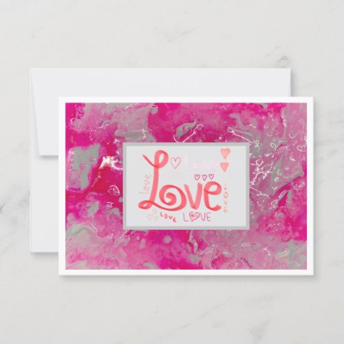Thank You Love Notecard 35 x 5 _ Pink