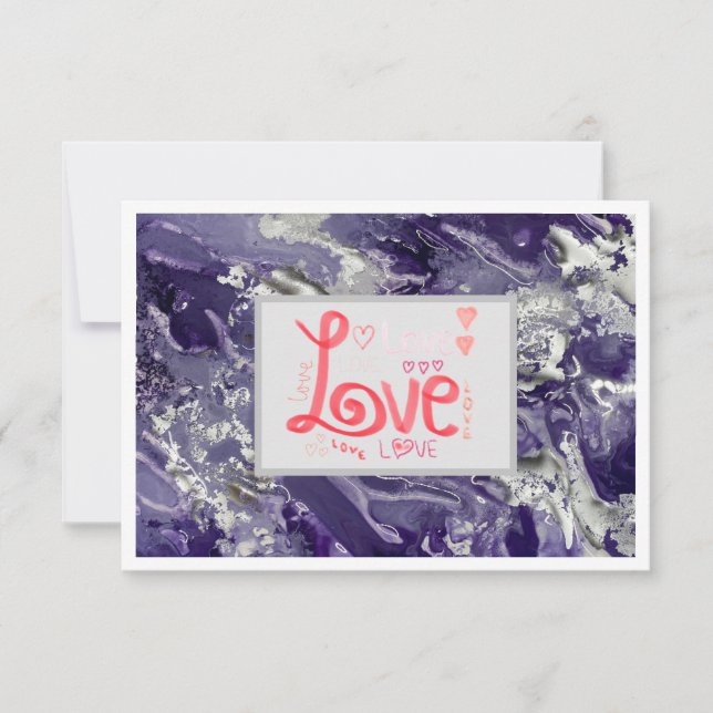 Thank You Love Notecard 3.5" x 5" - Purple (Front)