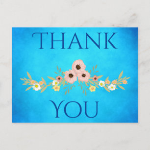 Thank you lovely blue postcard