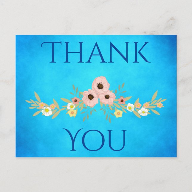 Thank you lovely blue postcard (Front)